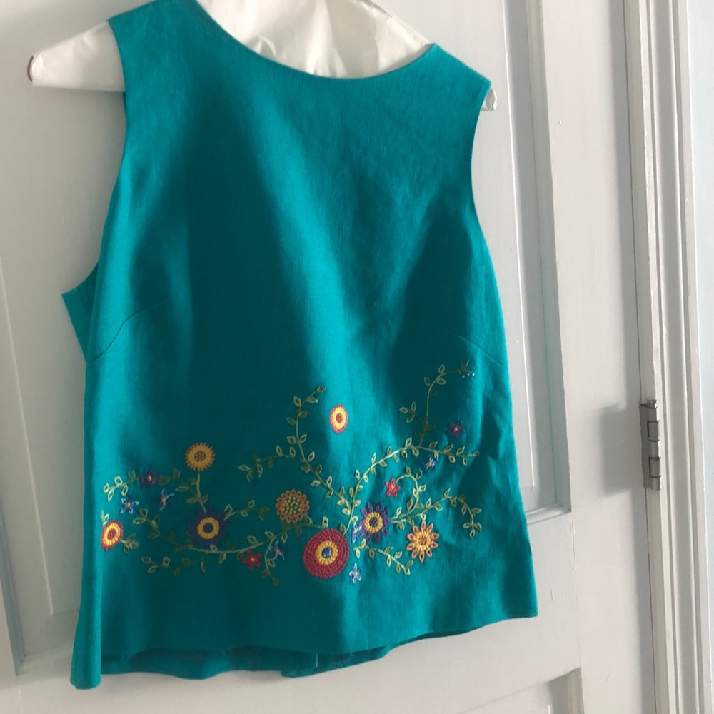 Embroidered Teal top